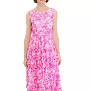 Floral Pink Sleeveless Dress